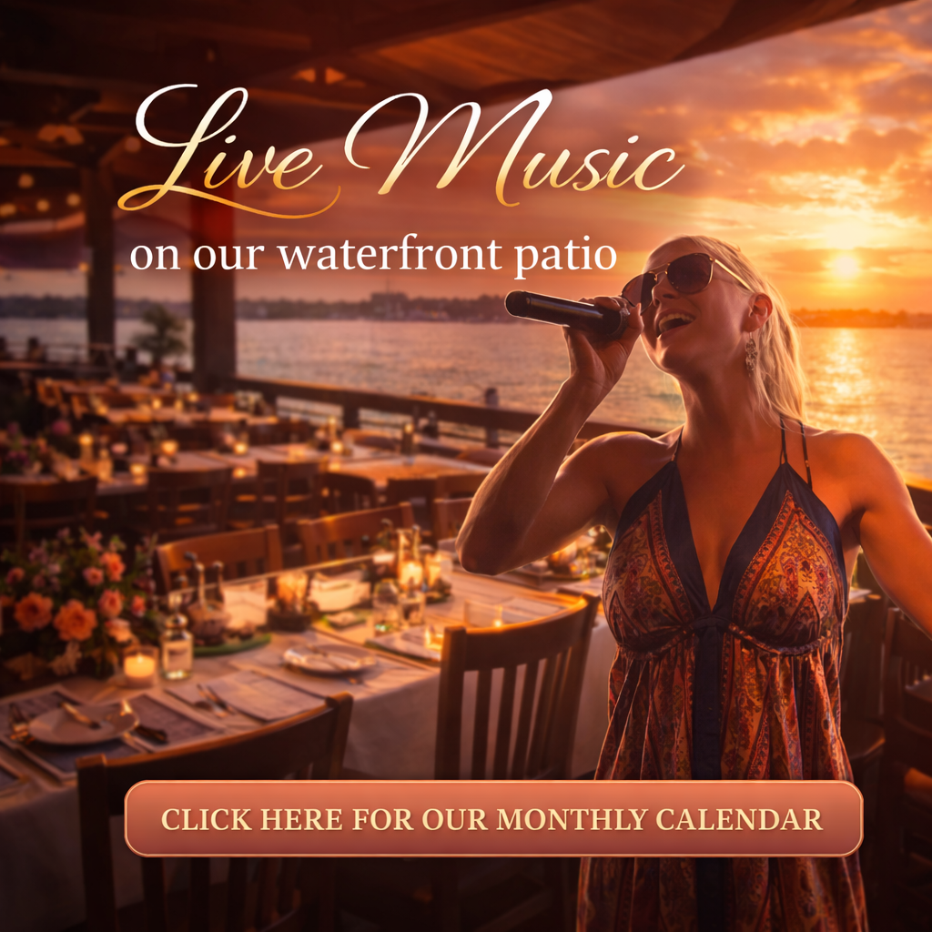 woman singing on a deck with the sun setting in the background