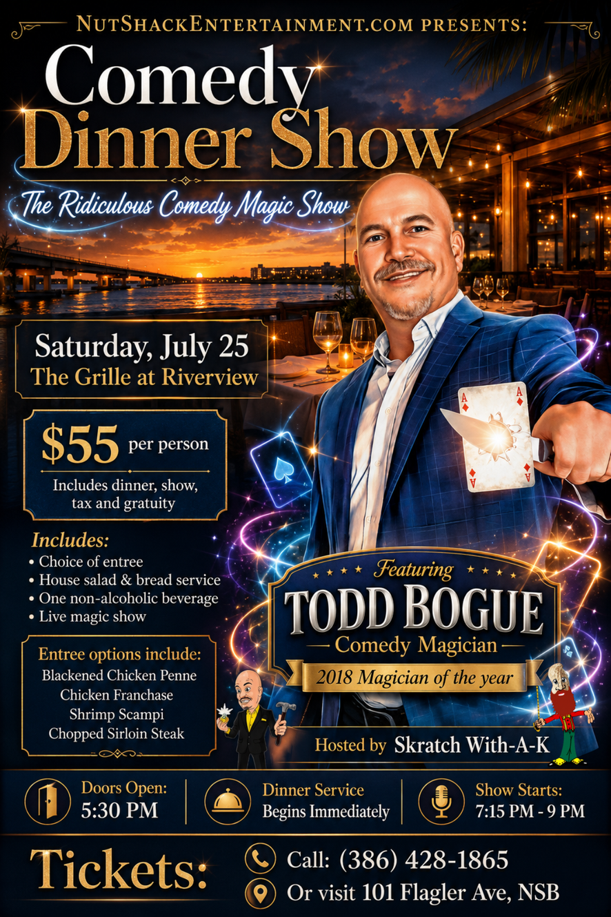 promotional flyer for a comedy show