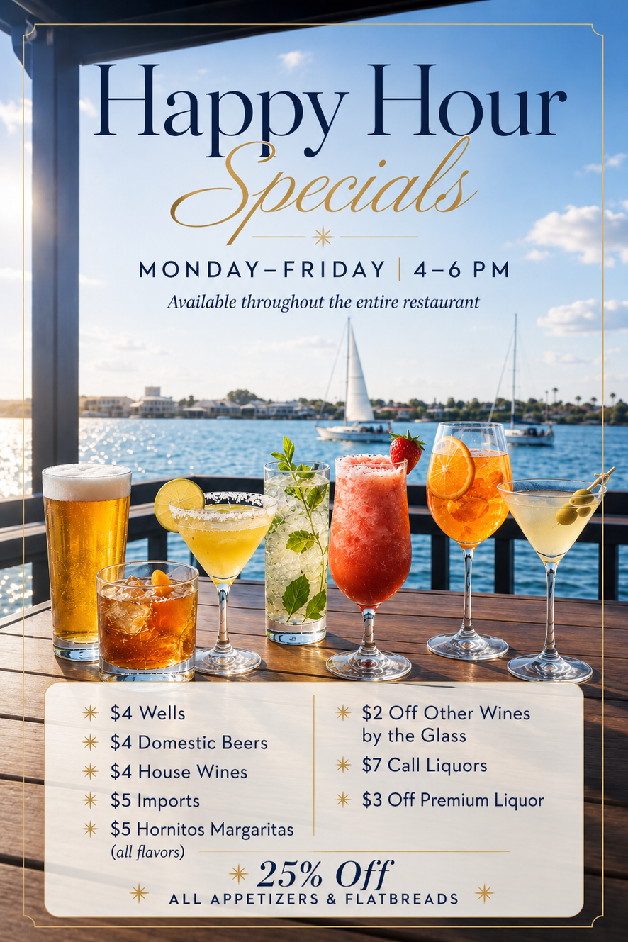 happy hour promotion with drinks and specials